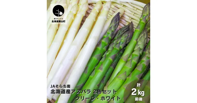 【ふるさと納税】【先行予約】春一番！JAそらち南の味覚「アスパラ2色セット」北海道産グリーン・ホワイト計2kg前後