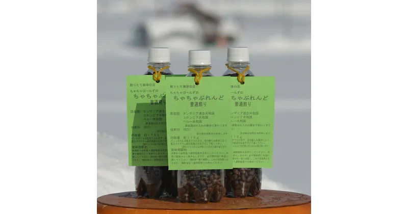 【ふるさと納税】コーヒー 豆 普通煎り 175g（ 500mlペットボトル）× 3本 北海道 鷹栖町 ちゃちゃびーんず コーヒー豆 珈琲 豆