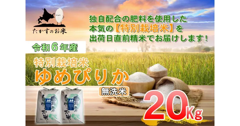 【ふるさと納税】【 令和6年産 】 ゆめぴりか （ 無洗米 ） 特Aランク 北海道 米 を代表する人気の品種 10kg×2袋 20kg 北海道 鷹栖町 たかすのお米 米 コメ こめ ご飯 無洗米　お米 ゆめぴりか コメ 無洗米