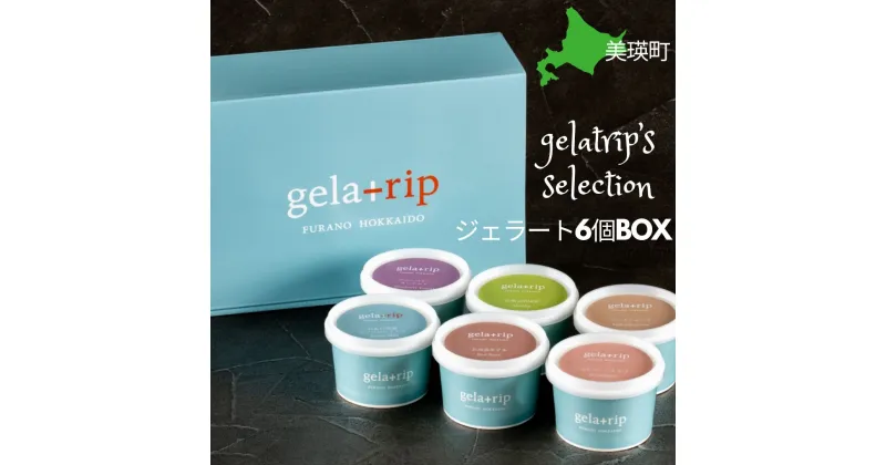 【ふるさと納税】びえい牧場の牛乳を使用！gelatrip’s selection　ジェラート　アイス 6個BOX　北海道　北海道美瑛　美瑛　美瑛町　北海道美瑛町　ジェラート　スイーツ　ギフト　プレゼント　ジャージー牛乳　イチゴ　ハスカップ　ブルーベリー　ラムレーズン[012-39]