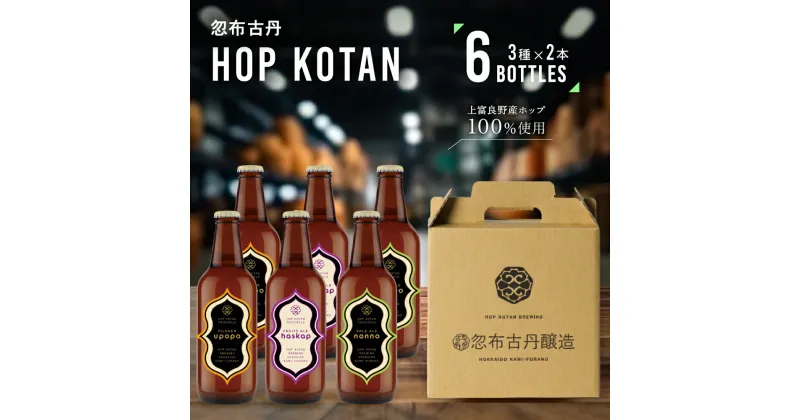 【ふるさと納税】クラフトビール HOP KOTAN 定番ビール 6本 セット 定番3種各2本 ビール 発泡酒 地ビール お酒 酒 アルコール ギフト 贈り物 プレゼント 北海道 上富良野町