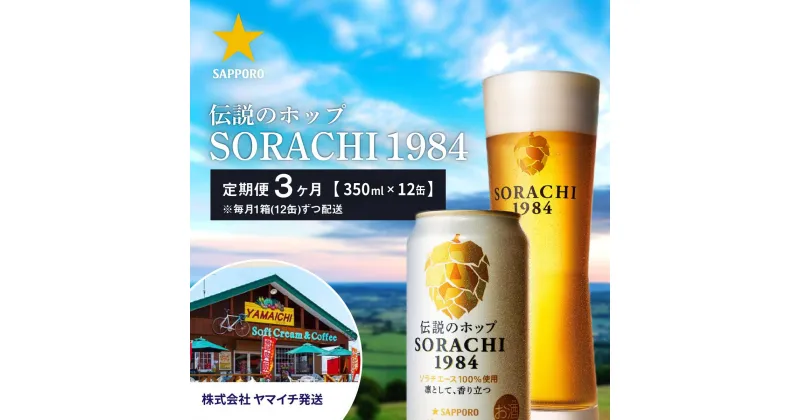 【ふるさと納税】◆3ヵ月連続お届け定期便◆SORACHI 1984 1箱（350ml×12缶） 株式会社 ヤマイチ 北海道 上富良野町 ソラチ1984 お酒 酒 飲み物 ビール 地ビール サッポロビール サッポロ ギフト　定期便・上富良野町