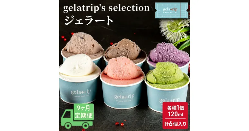 【ふるさと納税】≪9ヵ月定期便≫gelatrip’s selection ジェラート6個BOX　定期便・上富良野町