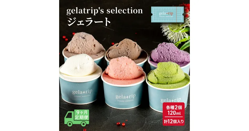 【ふるさと納税】≪9ヵ月定期便≫gelatrip’s selection ジェラート12個BOX　定期便・上富良野町