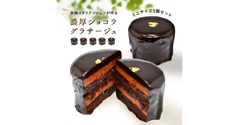 【ふるさと納税】チョコレートケーキ　ショコラグラサージュ　ミニ5個セット