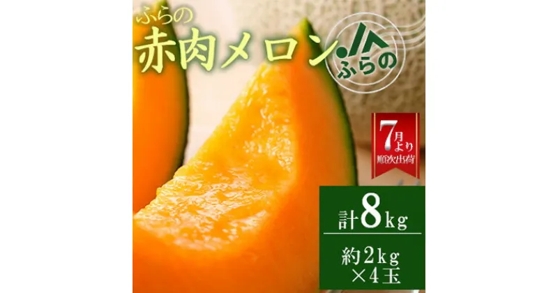 【ふるさと納税】メロン 北海道 ふらの 赤肉メロン 2kg×4玉 JAふらの 厳選 産地直送 赤肉 富良野メロン フルーツ 果物 果実 旬 旬のくだもの デザート おやつ ギフト プレゼント 贈答 贈答用 贈答品 贈り物 富良野　南富良野町　お届け：2025年7月中旬～9月下旬