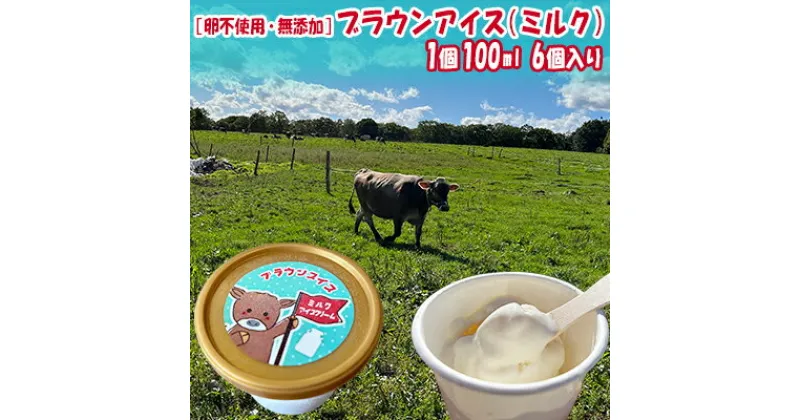 【ふるさと納税】【卵不使用・無添加】ブラウンアイス（100ml）6個セット 北海道 南富良野町 アイス アイスクリーム デザート 無添加 バニラアイス バニラ　 お菓子 スイーツ ひんやり デザート おやつ 夏 なめらか 濃厚 コク クリーミー しっかりした甘さ