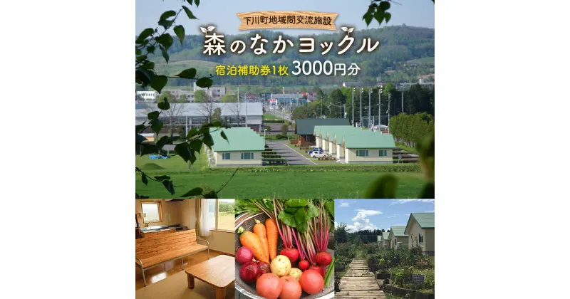 【ふるさと納税】 下川町 地域間交流施設 森のなかヨックル 宿泊補助券 3000円 北海道 コテージ F4G-0117