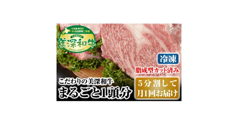 【ふるさと納税】北海道 こだわりの美深和牛1頭分（冷凍）5分割して月1回お届け　定期便・お肉・牛肉・サーロイン・焼肉・バーベキュー