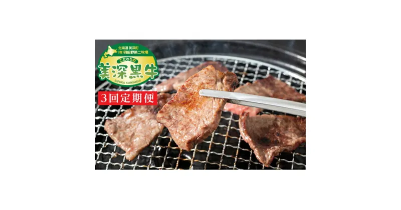 【ふるさと納税】北海道産 黒牛カルビ焼肉定期便（500g×3）【こだわりの美深黒牛】　定期便・お肉・牛肉・焼肉・バーベキュー・牛肉炒め物・カルビ焼肉・美深黒牛