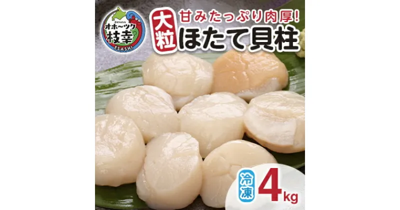 【ふるさと納税】【枝幸ほたて】甘みたっぷり肉厚！大粒冷凍ほたて貝柱4kg 山武水産　魚貝類・帆立・ホタテ