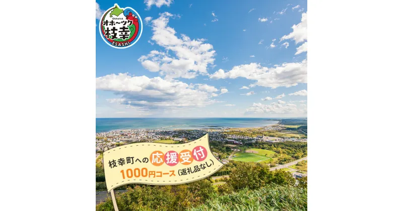 【ふるさと納税】北海道枝幸町 寄附のみの応援受付 1,000円コース（返礼品なし 寄附のみ 1000円）　 自治体支援 自治体応援 お礼の品なし ふるさと支援 ふるさと応援 まちづくり 子育て 教育福祉