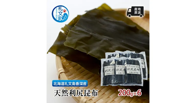 【ふるさと納税】北海道 礼文島 香深産 天然利尻昆布 200g×6 昆布 だし　礼文町