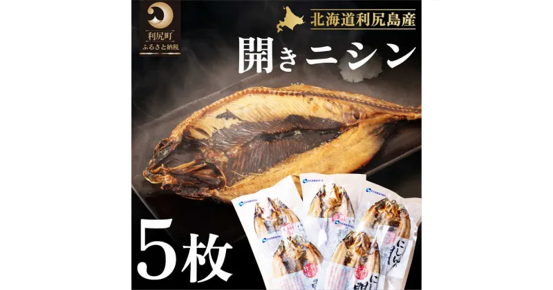 【ふるさと納税】利尻島産 開きニシン5枚　【魚貝類・干物・開きニシン・ニシン・にしん】