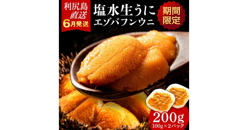 【ふるさと納税】【2025年発送予約】エゾバフンウニ 200g (100g×2パック) ＜利尻漁業協同組合＞ 雲丹 うに北海道ふるさと納税 利尻富士町 北海道 海鮮 北海道 海鮮 うに 生うに 北海道 うに 雲丹 通販 ギフト ウニ 贈答品 贈り物 塩水生うに