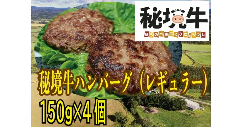 【ふるさと納税】幌延町産 秘境牛ハンバーグ〈レギュラー〉（150g×4個）