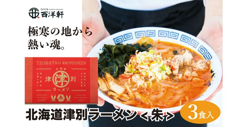 【ふるさと納税】北海道津別ラーメン（朱）3食セット 【 ふるさと納税 人気 おすすめ ランキング ラーメン らーめん 拉麺 麺 めん 細麺 ストレート スープ付き セット 詰合せ 詰め合わせ 辛い 唐辛子 味噌 おいしい 美味しい 北海道 津別町 送料無料 】 TBTF003