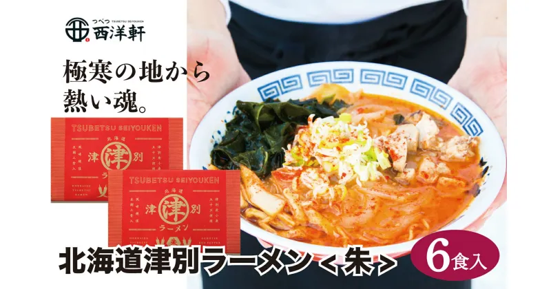 【ふるさと納税】北海道津別ラーメン（朱）6食セット 【 ふるさと納税 人気 おすすめ ランキング ラーメン らーめん 拉麺 麺 めん 細麺 ストレート スープ付き セット 詰合せ 詰め合わせ 辛い 唐辛子 味噌 おいしい 美味しい 北海道 津別町 送料無料 】 TBTF005