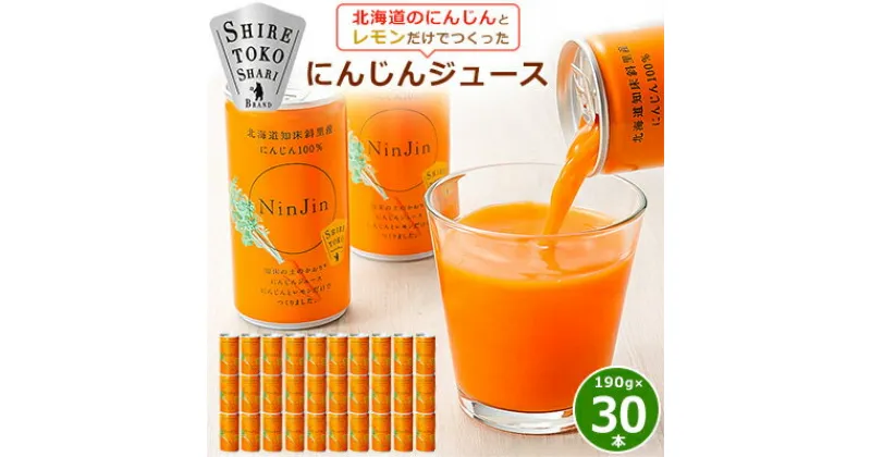 【ふるさと納税】 知床 斜里産 にんじんジュース (190g×30本) 無添加 北海道人参使用 ストレート の 野菜ジュース _ ニンジンジュース ジュース ニンジン 人参 野菜 人気 美味しい【配送不可地域：離島・沖縄県】 【1209692】