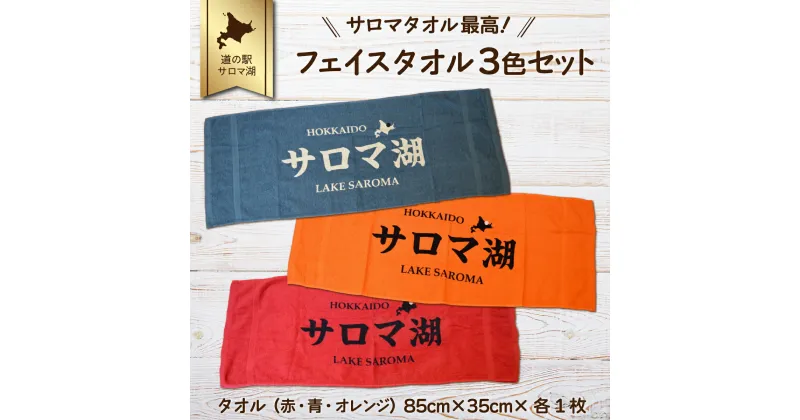 【ふるさと納税】サロマタオル最高！ フェイスタオル 3色セット 【 ふるさと納税 人気 おすすめ ランキング タオル オリジナル サロマ湖 サロマ 物産館 物産館みのり 北海道 佐呂間町 送料無料 】 SRMI016