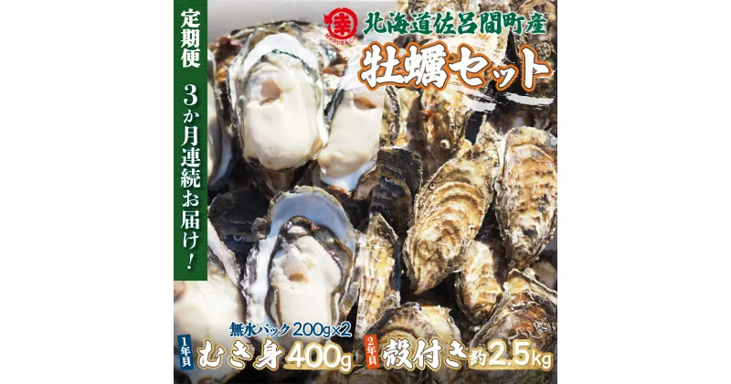 【ふるさと納税】カキ 殻付き2年貝 約2.5kg・むき身1年貝 400g セット 佐呂間産 ［3回定期便］ 【 ふるさと納税 人気 おすすめ ランキング 牡蠣 カキ かき むき身 殻付き ギフト 贈答 冷蔵 定期便 北海道 佐呂間町 送料無料 】 SRMA010