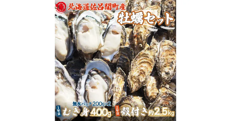 【ふるさと納税】カキ 殻付き2年貝約2.5kg・むき身1年貝400g（200g無水パック×2） セット 佐呂間産 【 ふるさと納税 人気 おすすめ ランキング 牡蠣 カキ かき むき身 殻付き ギフト 贈答 冷蔵 北海道 佐呂間町 送料無料 】 SRMA003