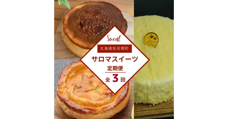 【ふるさと納税】 3種のスイーツ定期便（レアチーズケーキ・アップルパイ・バスク風チーズケーキ） 【 ふるさと納税 人気 おすすめ ランキング 菓子 洋菓子バスク風 チーズケーキ アップルパイ レアチーズケーキ 定期便 北海道 佐呂間町 送料無料 】 SRMJ071