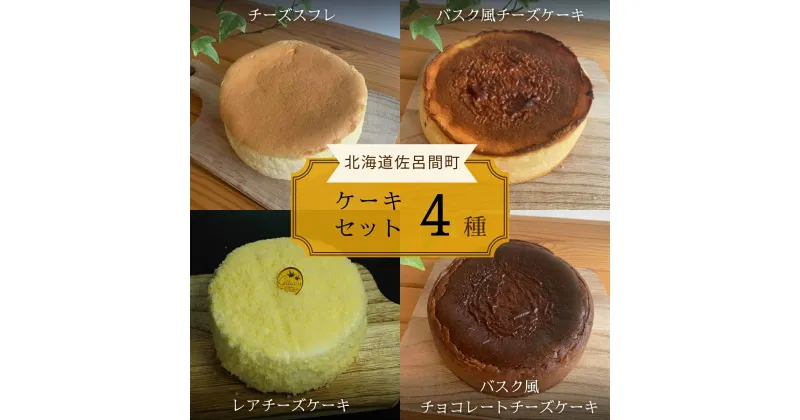 【ふるさと納税】 4種のケーキセット （チーズスフレ・バスク風チーズケーキ・レアチーズ・バスク風チョコチーズ） 【 ふるさと納税 人気 おすすめ ランキング チーズスフレ バスク風 チーズケーキ レアチーズケーキ チョコチーズケーキ 北海道 佐呂間町 送料無料 】 SRMJ079