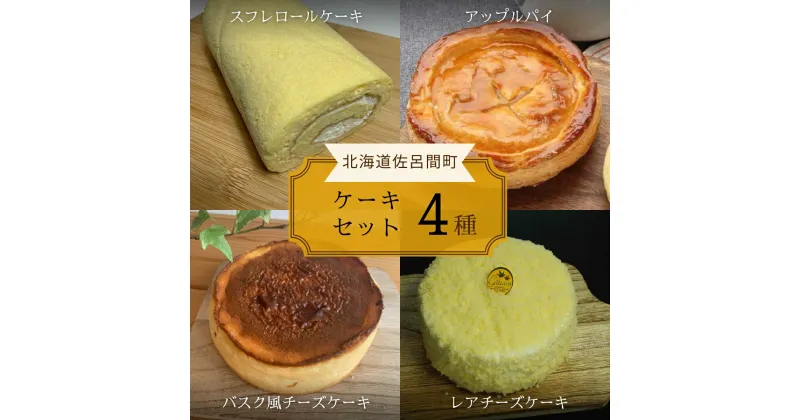 【ふるさと納税】4種のケーキセット 【 ふるさと納税 人気 おすすめ ランキング ロールケーキ スフレロールケーキ チーズケーキ レアチーズケーキ アップルパイ 北海道 佐呂間町 送料無料 】 SRMJ103