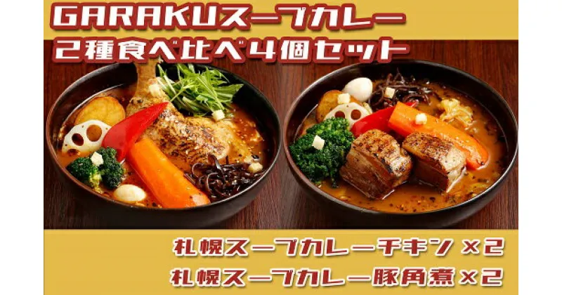 【ふるさと納税】【北海道で大行列のできる人気スープカレー店】GARAKUスープカレー2種食べ比べ4個セット