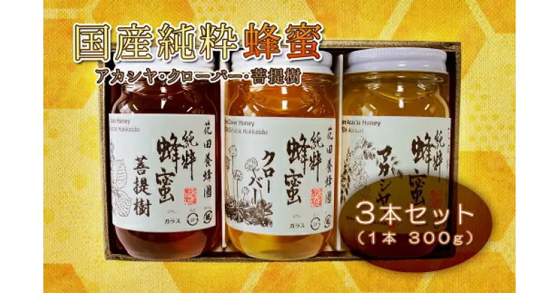 【ふるさと納税】国産純粋蜂蜜（300g×3本）