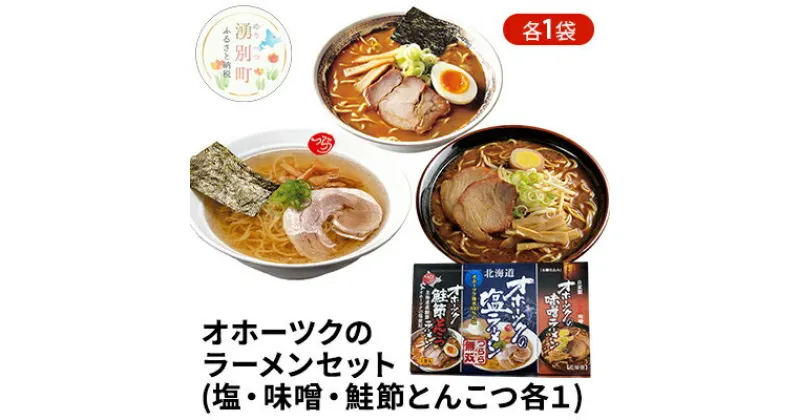 【ふるさと納税】オホーツクのラーメンセット（塩・味噌・鮭節とんこつ各1）×3　麺類・塩ラーメン・ラーメン・味噌・みそ・とんこつ・ラーメンセット・乾燥ラーメン