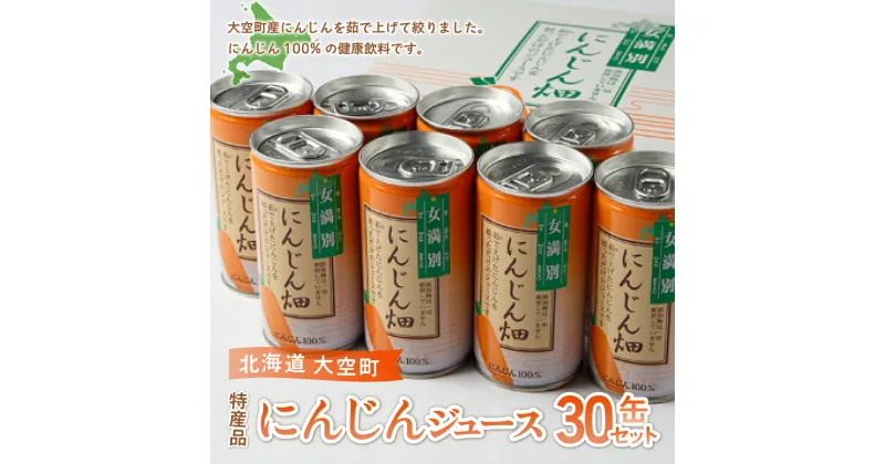 【ふるさと納税】 特産品にんじんジュース30缶セット（にんじん畑） ふるさと納税 野菜 野菜ジュース ジュース 飲料 トマト ニンジン 人参 北海道 大空町 送料無料 OSA003