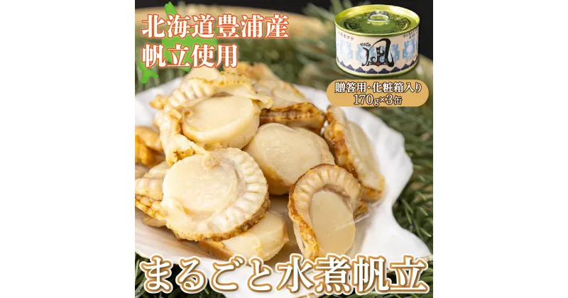 【ふるさと納税】北海道 豊浦 噴火湾産 まるごと水煮帆立 170g×3缶 【贈答用・化粧箱入り】 ほたて ホタテ 【 ふるさと納税 人気 おすすめ ランキング 魚介類 貝 帆立 ホタテ ほたて 噴火湾 水煮 缶 おいしい 美味しい 贈答品 北海道 豊浦町 送料無料 】 TYUAD019