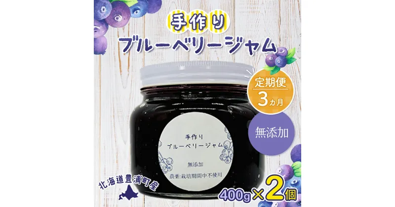 【ふるさと納税】【定期便3カ月】北海道 豊浦町産 無添加手作り ブルーベリージャム400g×2個 【 ふるさと納税 人気 おすすめ ランキング 果物 ブルーベリー 国産 ブルーベリージャム 手作り 無添加 大容量 おいしい 美味しい 定期便 北海道 豊浦町 送料無料 】 TYUS007