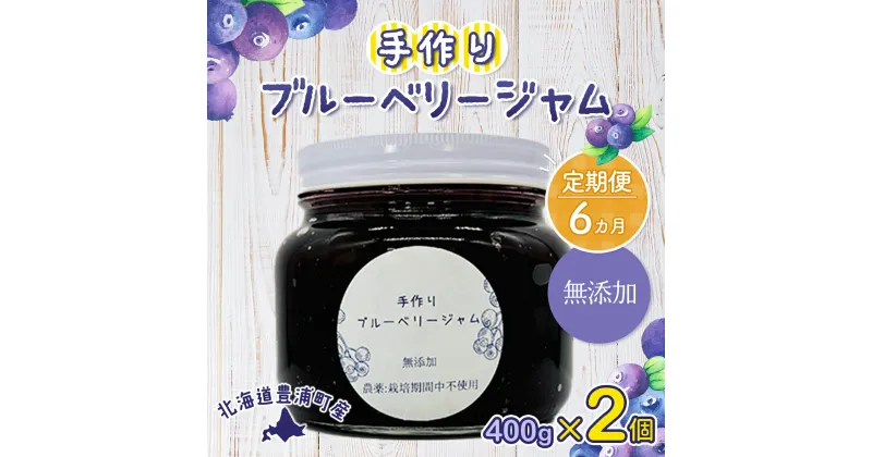 【ふるさと納税】【定期便6カ月】北海道 豊浦町産 無添加手作り ブルーベリージャム400g×2個 【 ふるさと納税 人気 おすすめ ランキング 果物 ブルーベリー 国産 ブルーベリージャム 手作り 無添加 大容量 おいしい 美味しい 定期便 北海道 豊浦町 送料無料 】 TYUS012