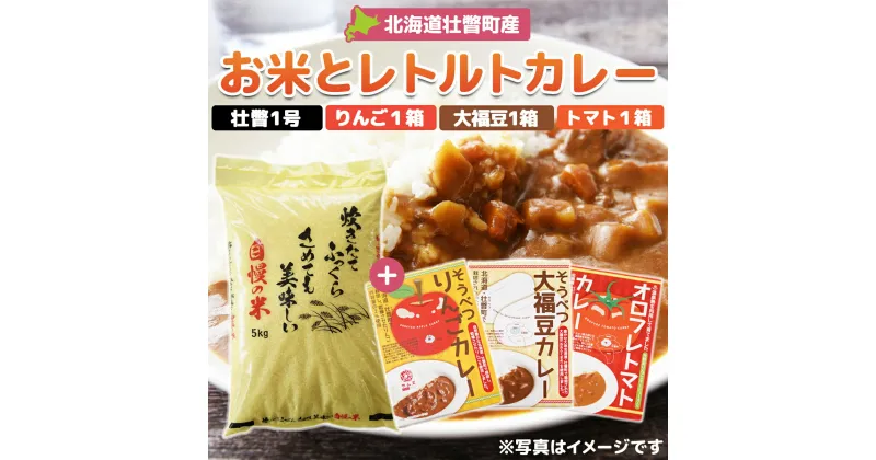 【ふるさと納税】北海道壮瞥産　お米とレトルトカレー3種セット 【 ふるさと納税 人気 おすすめ ランキング 北海道 壮瞥 米 レトルトカレー リンゴ 林檎 アップル 白米 大福豆 贈り物 贈物 贈答 ギフト 大容量 詰合せ セット 北海道 壮瞥町 送料無料 】 SBTA047