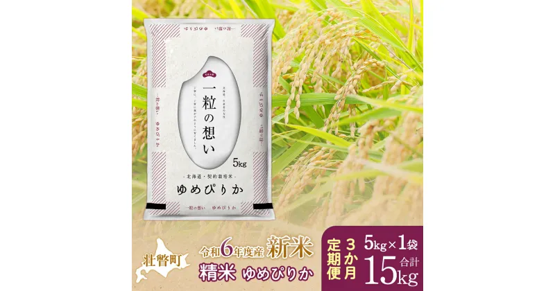 【ふるさと納税】【新米】【令和6年産米】北海道壮瞥産 ゆめぴりか 計15kg（5kg×1袋 3ヵ月定期配送） 【 ふるさと納税 人気 おすすめ ランキング 新米 米 お米 コメ こめ ゆめぴりか 精米 白米 ごはん ご飯 壮瞥産 定期便 北海道 壮瞥町 送料無料 】 SBTE027