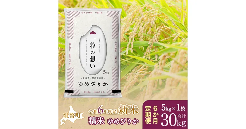 【ふるさと納税】【新米】【令和6年産米】北海道壮瞥産 ゆめぴりか 計30kg（5kg×1袋 6ヵ月定期配送） 【 ふるさと納税 人気 おすすめ ランキング 新米 米 お米 コメ こめ ゆめぴりか 精米 白米 ごはん ご飯 壮瞥産 定期便 北海道 壮瞥町 送料無料 】 SBTE028