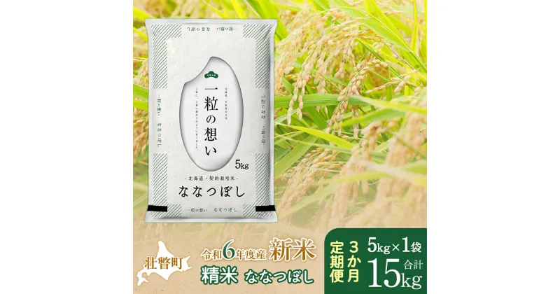 【ふるさと納税】【新米】【令和6年産米】北海道壮瞥産 ななつぼし 計15kg（5kg×1袋 3ヵ月定期配送） 【 ふるさと納税 人気 おすすめ ランキング 新米 米 お米 コメ こめ ななつぼし 精米 白米 ごはん ご飯 壮瞥産 定期便 北海道 壮瞥町 送料無料 】 SBTE035