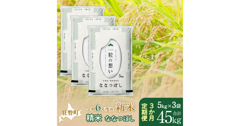 【ふるさと納税】【新米】【令和6年産米】北海道壮瞥産 ななつぼし 計45kg（5kg×3袋 3ヵ月定期配送） 【 ふるさと納税 人気 おすすめ ランキング 新米 米 お米 コメ こめ ななつぼし 精米 白米 ごはん ご飯 壮瞥産 定期便 北海道 壮瞥町 送料無料 】 SBTE057