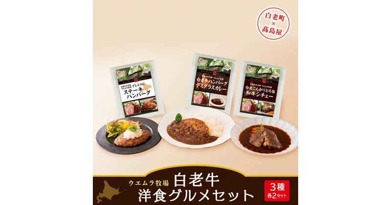 【ふるさと納税】 ＜ウエムラ牧場＞白老牛洋食グルメセット［高島屋選定品］ カレー 惣菜 レトルト シチュー 加工肉 ハンバーグ 肉料理 北海道ふるさと納税 白老 ふるさと納税 北海道 クリスマス