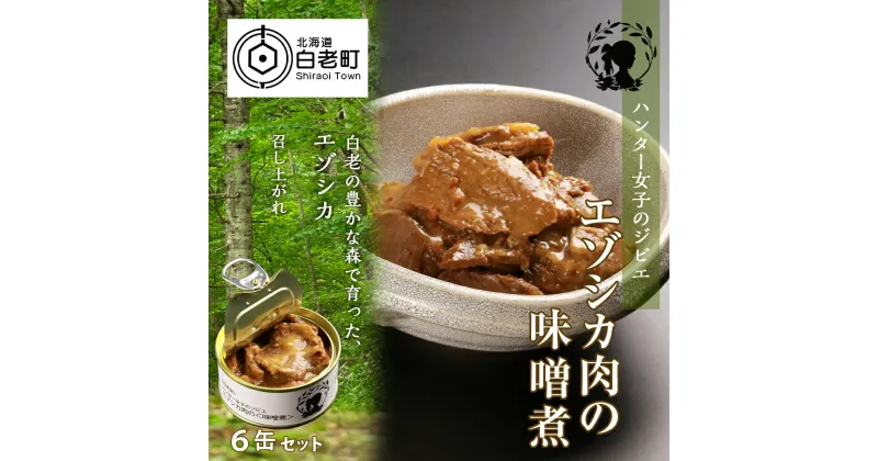 【ふるさと納税】ハンター女子のジビエ エゾシカ肉の味噌煮 6缶セットジビエ エゾシカ シカ肉 味噌煮 缶詰 惣菜 鹿肉 肉 加工品 肴 つまみ 北海道ふるさと納税 白老 ふるさと納税 北海道