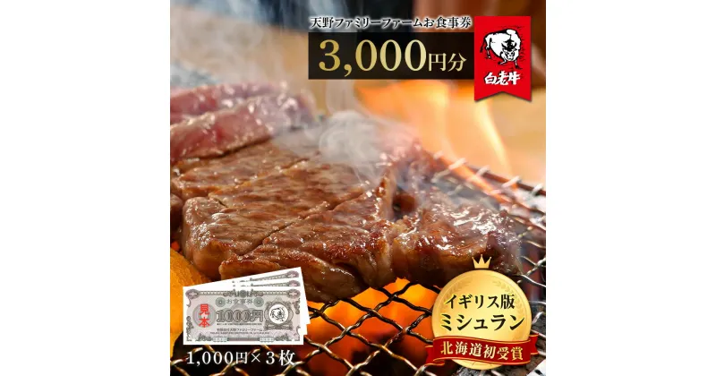 【ふるさと納税】お食事券 北海道 天野ファミリーファーム (3000円分)【牧場直営・炭火焼肉レストラン】 BS048