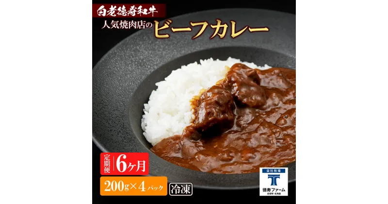 【ふるさと納税】定期便 6カ月 和牛 ビーフカレー 4個セット＜徳寿＞ 200g×4袋白老牛 牛肉 黒毛和牛 ビーフカレー カレー 北海道 惣菜 北海道ふるさと納税 白老 ふるさと納税 北海道