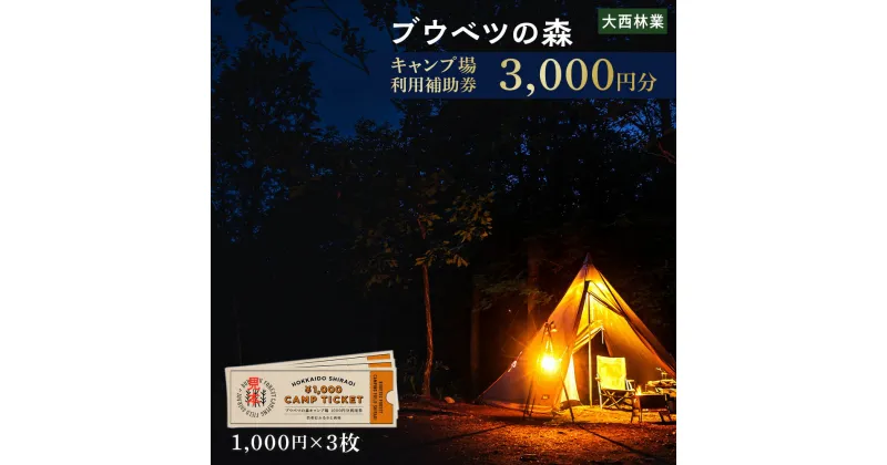 【ふるさと納税】キャンプ場 利用補助券 ブウベツの森 北海道 白老町 （3000円分）キャンプ場 レジャー アウトドア 施設 チケット 利用補助券 北海道ふるさと納税 白老 ふるさと納税 北海道 体験