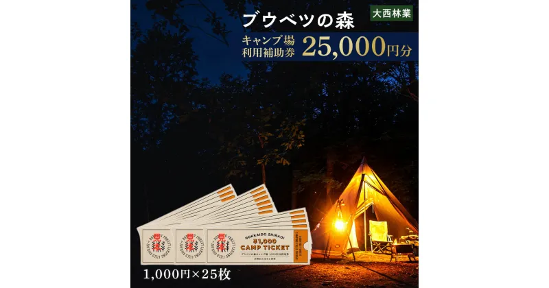 【ふるさと納税】キャンプ場 利用補助券 ブウベツの森 北海道 白老町 （25,000円分）キャンプ場 レジャー アウトドア 施設 チケット 利用補助券 北海道ふるさと納税 白老 ふるさと納税 北海道 体験