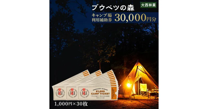 【ふるさと納税】キャンプ場 利用補助券 ブウベツの森 北海道 白老町 （30,000円分）キャンプ場 レジャー アウトドア 施設 チケット 利用補助券 北海道ふるさと納税 白老 ふるさと納税 北海道 体験