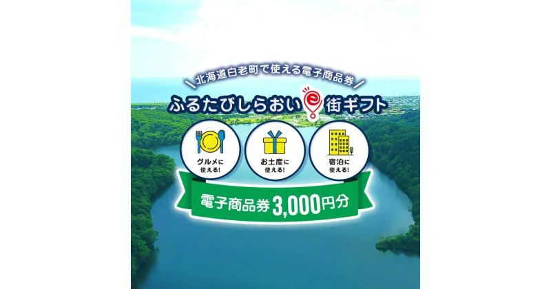 【ふるさと納税】ふるたびしらおいe街ギフト　3,000円分白老町 旅行 北海道旅行 チケット 電子商品券 ふるさと納税 旅行