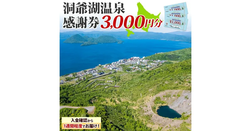 【ふるさと納税】洞爺湖温泉感謝券 3000円 分 金券 クーポン 洞爺湖 湖 温泉 リゾート 有珠山 火山 自然 花火 イルミネーション 旅行 観光 宿泊 施設 北海道　地域のお買い物券・チケット・アクティビティ体験・グルメ　お届け：入金確認から1週間程度